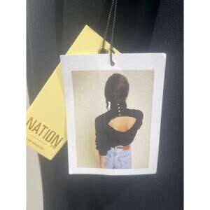 NWT Nation Black High Neck Sweatshirt with Back Cut Out  Sz M